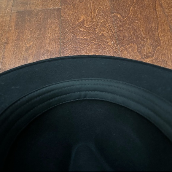 Women’s Black 100% Wool Hat with Matching Black Grosgrain Ribbon Band, Size Lg - Picture 13 of 14